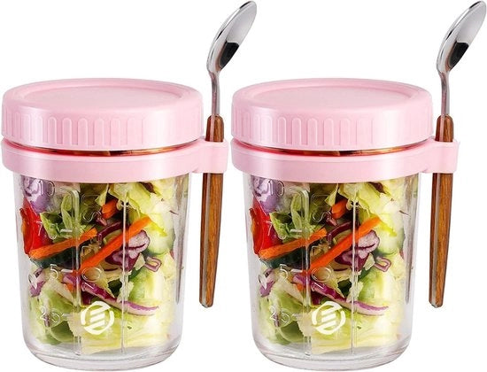 Set di Overnight Oats in Jar di Mason - Muesli - Bicchieri per Avena - Kit - Da non perdere per la tua colazione