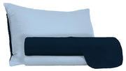 Set Lenzuola 1 Piazza e Mezzo Sopra Sotto e Federe Doubleface Blu Scuro/Azzurro