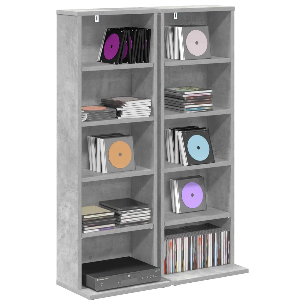 Mobile per CD 2 pz Grigio Cemento 33 x 23,5 x 97,5 cm 8012697
