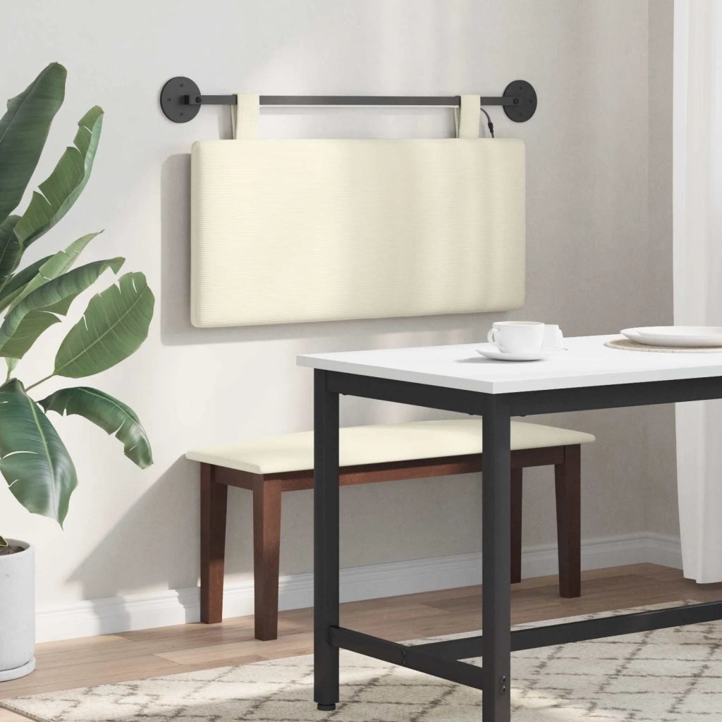 Testiera sospesa Con luce LED Crema Tessuto in Cords