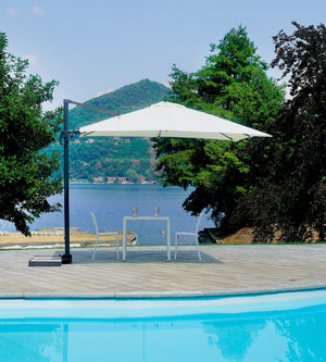 Ombrellone Decentrato da Giardino 3x3m California in Alluminio e Poliestere Ecrù