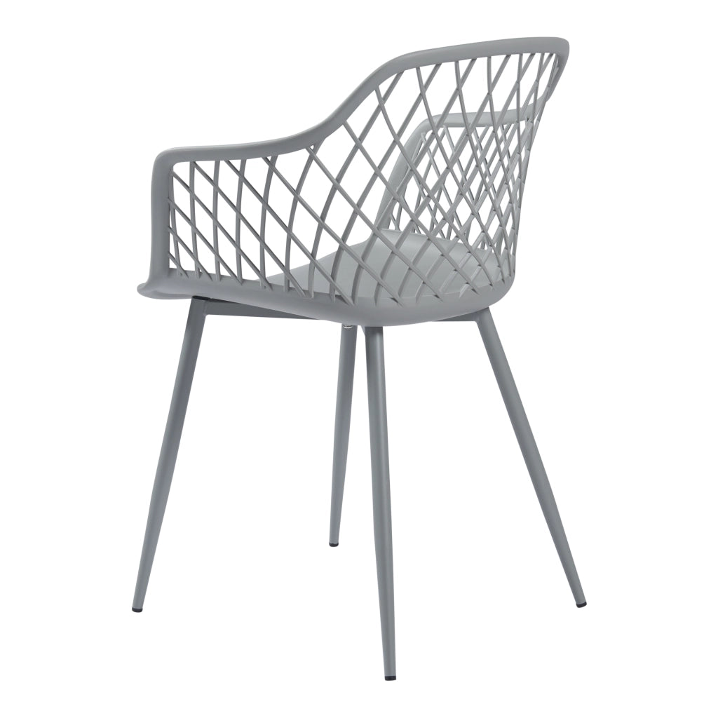 Set Kangasniemi di 2 Sedie da Sala Schienale a Rete - Grigio chiaro [en.casa]