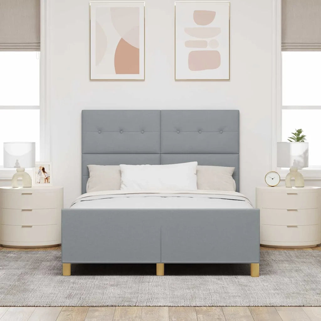 Struttura del letto Grigio chiaro 160 x 200 cm Tessuto