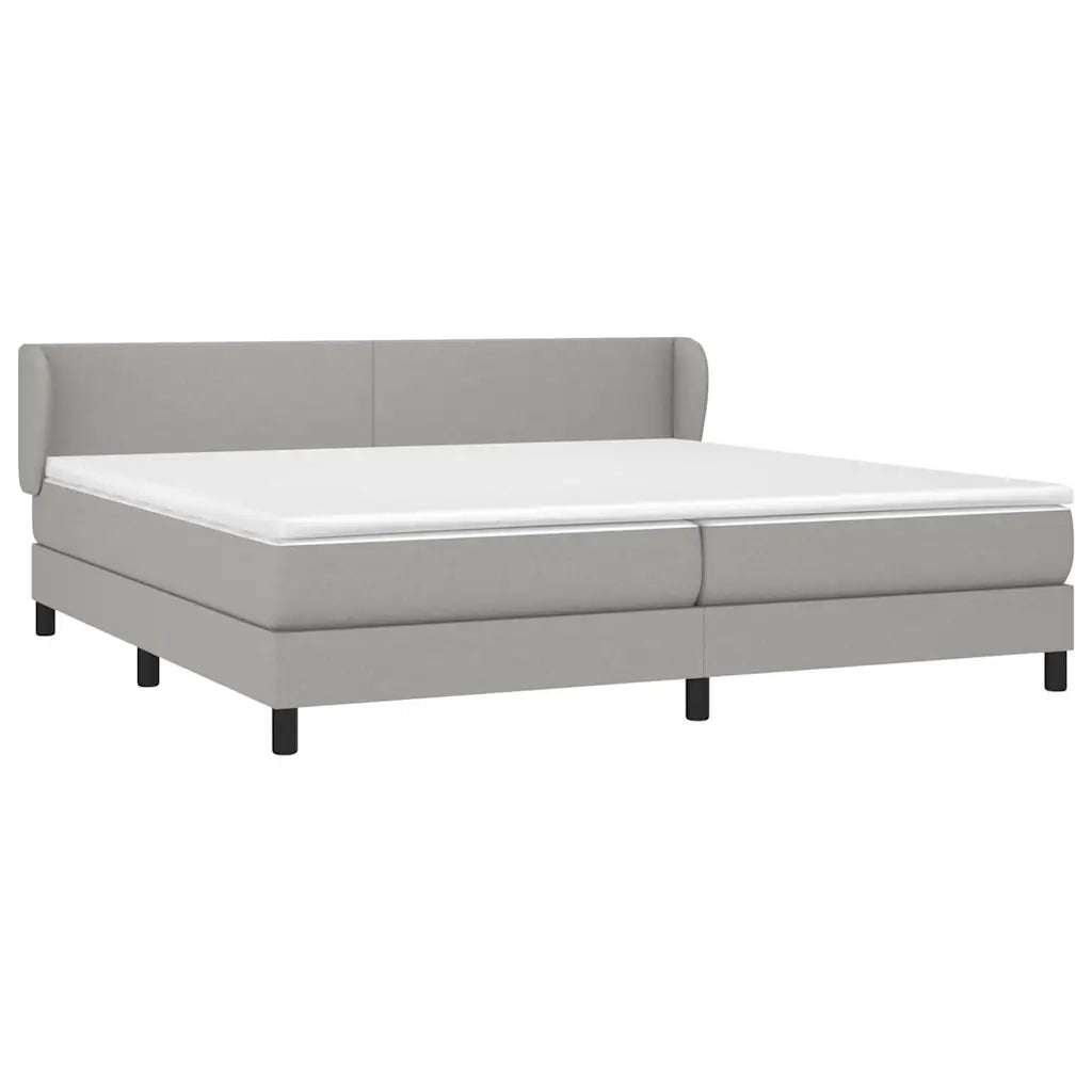 Giroletto a Molle con Materasso Grigio Chiaro 200x200cm Tessuto 3126109