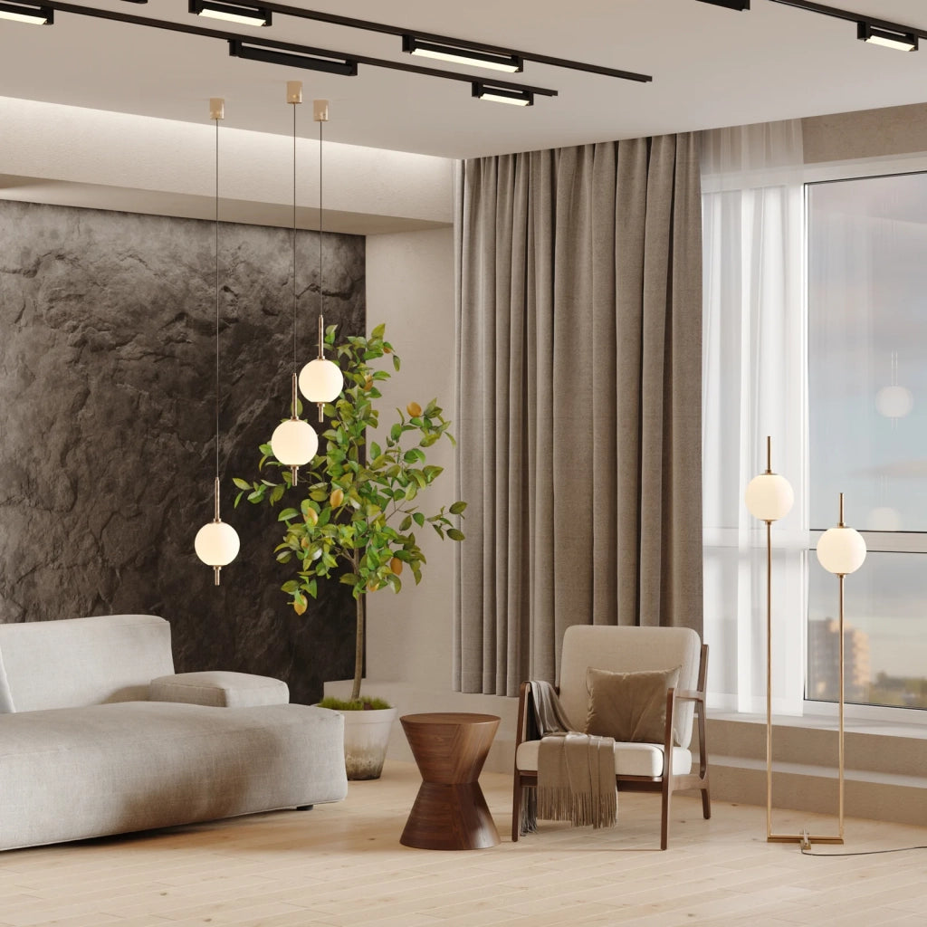 Maytoni Lampadario moderno The Sixth Sense 1 luce LED integrato ottone metallo vetro