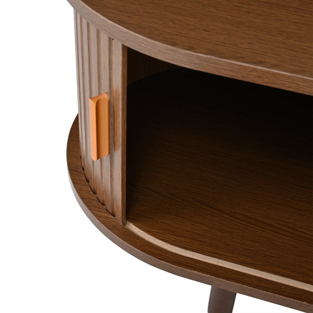 Mobile TV con Cassetti e Ante Scorrevoli Rattan ¨C MINIMAL ¨C Noce 170x40x40 cm