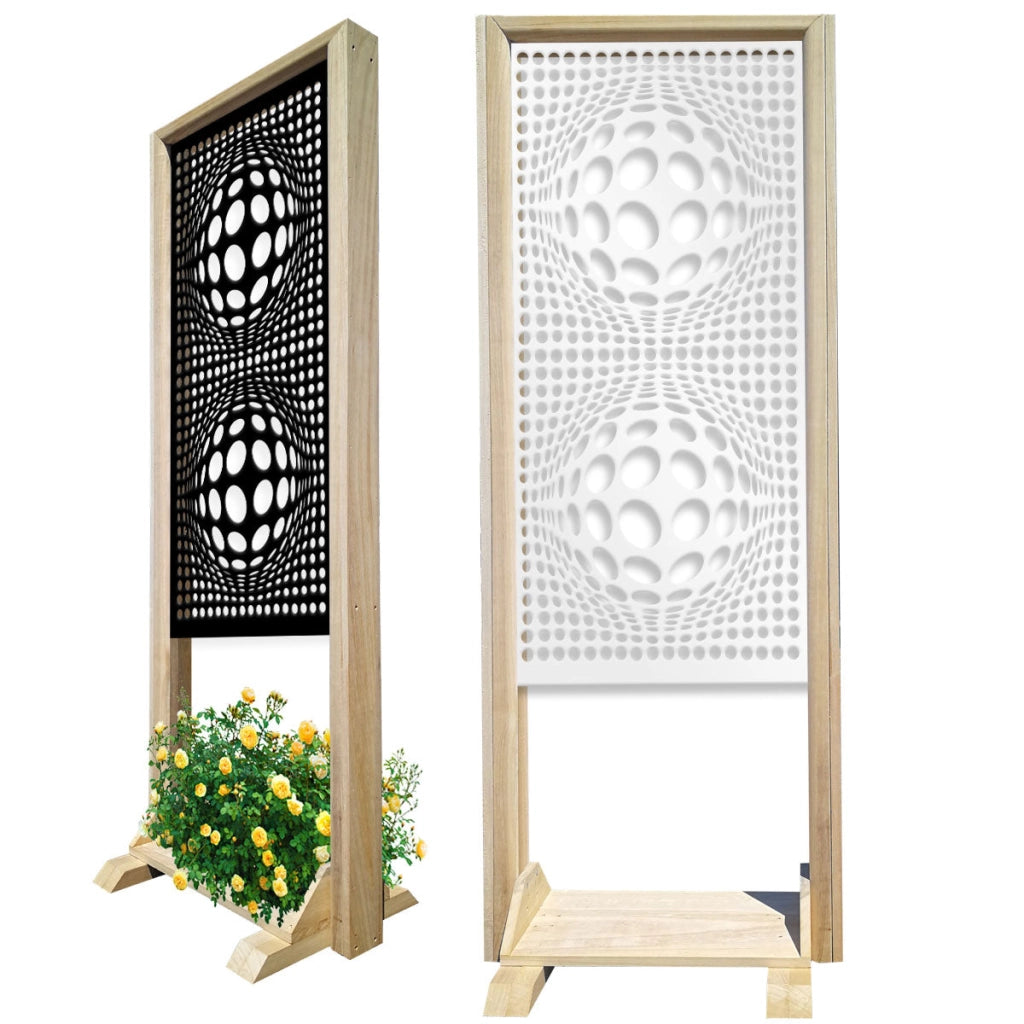 BALLS - Separè - Paravento modulabile - 70x190cm - in Legno e PVC Colore: nero