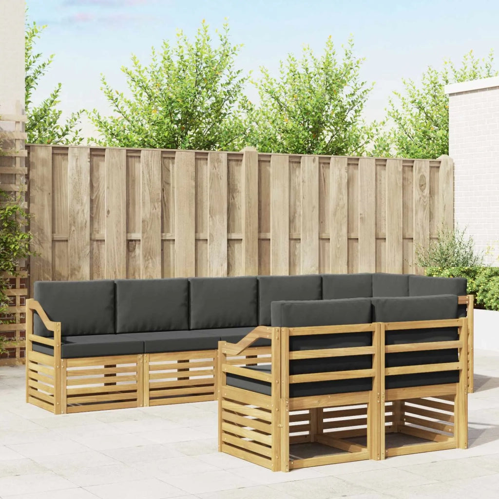 Set di divani da esterno 8 pcs Bianco e Antracite