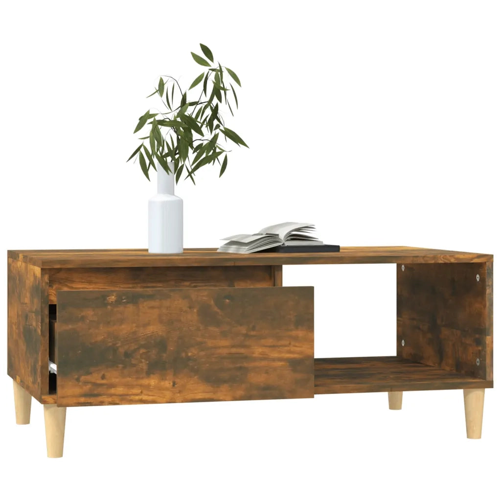 Tavolino da Salotto Rovere Fumo 90x50x36,5 cm Legno Multistrato cod mxl 27333