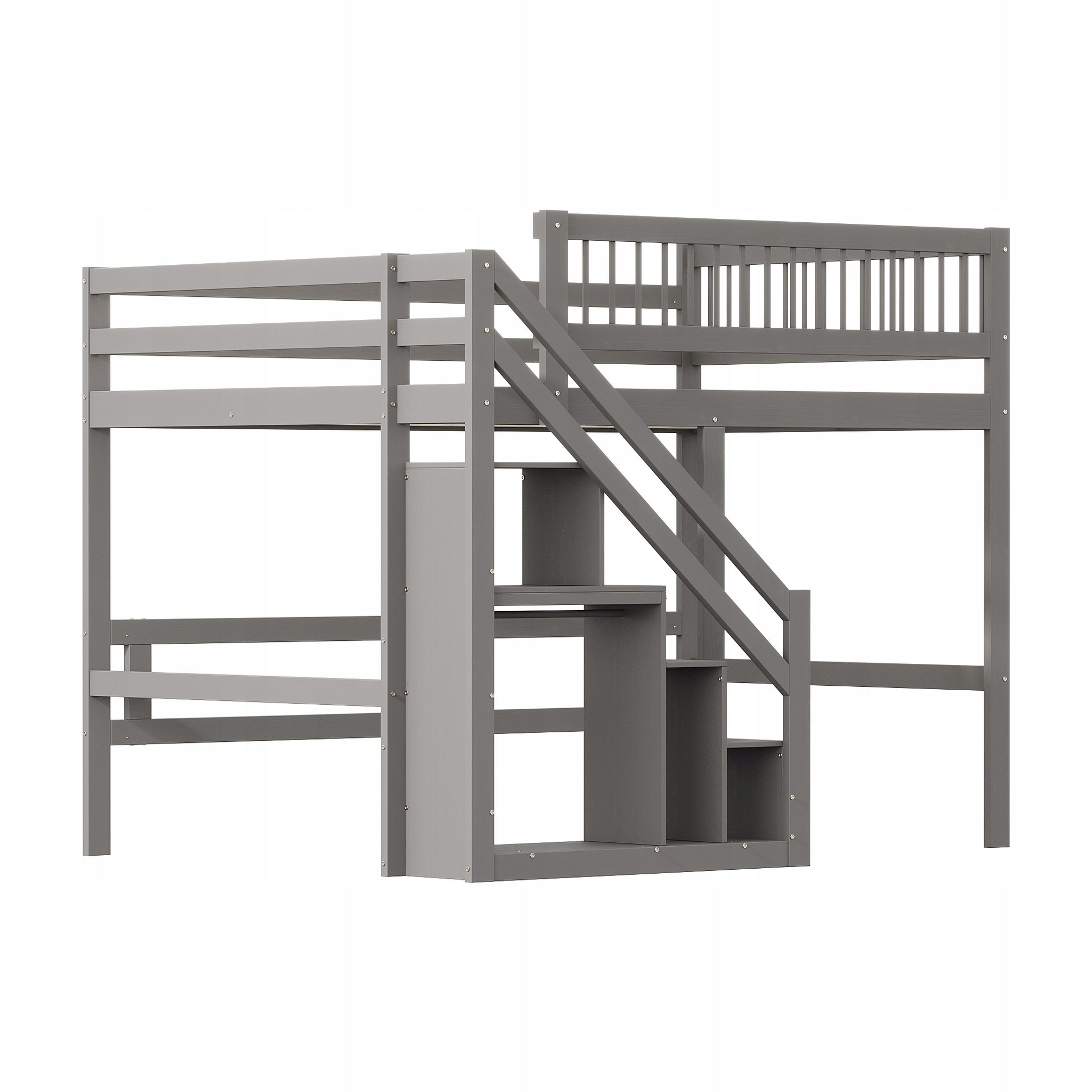 Letto in legno 140x200 - Xylo - Grigio senza materasso