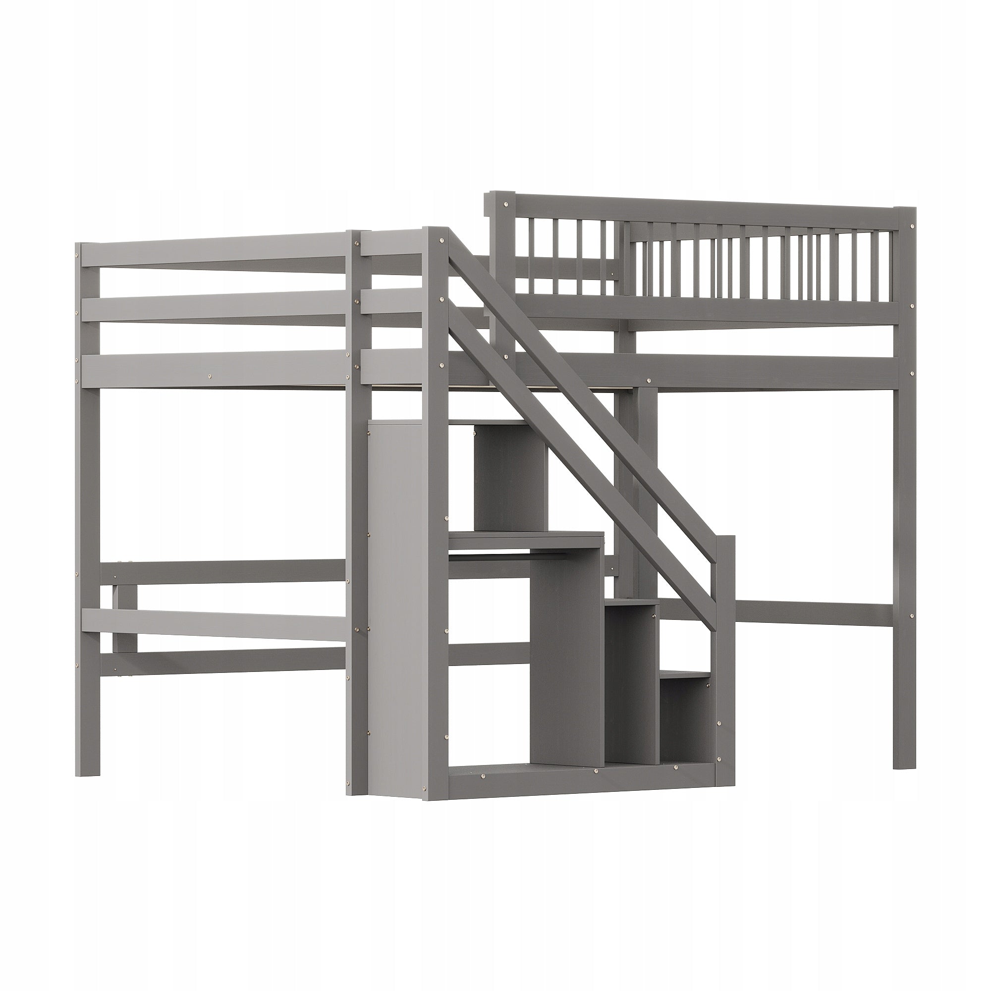 Letto in legno 140x200 - Xylo - Grigio senza materasso