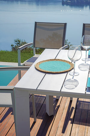 Tavolo Allungabile da Giardino 200/300x100x75 cm Nettuno in Alluminio Bianco