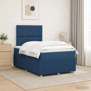 Letto box spring con materasso Blu 120 x 200 cm Tessuto 3454381
