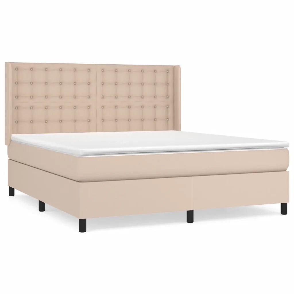 Giroletto a Molle con Materasso Cappuccino 160x200cm Similpelle