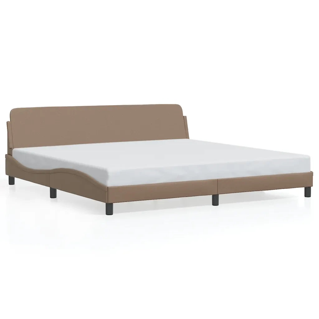Giroletto-Struttura Letto Dover Cappuccino 200x200 cm in Similpelle