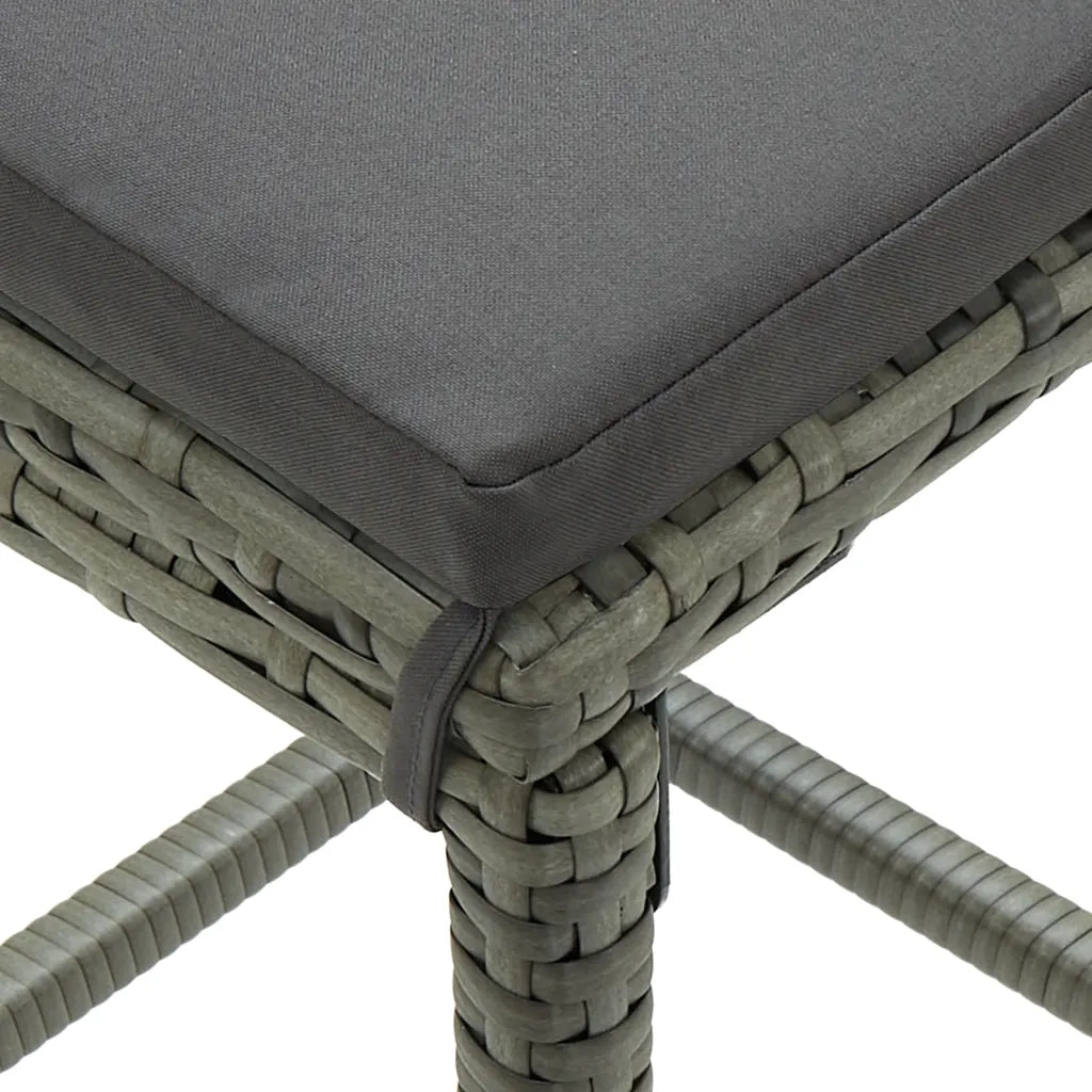 Set da Bar da Giardino 5 pz con Cuscini in Polyrattan Grigio cod mxl 35766