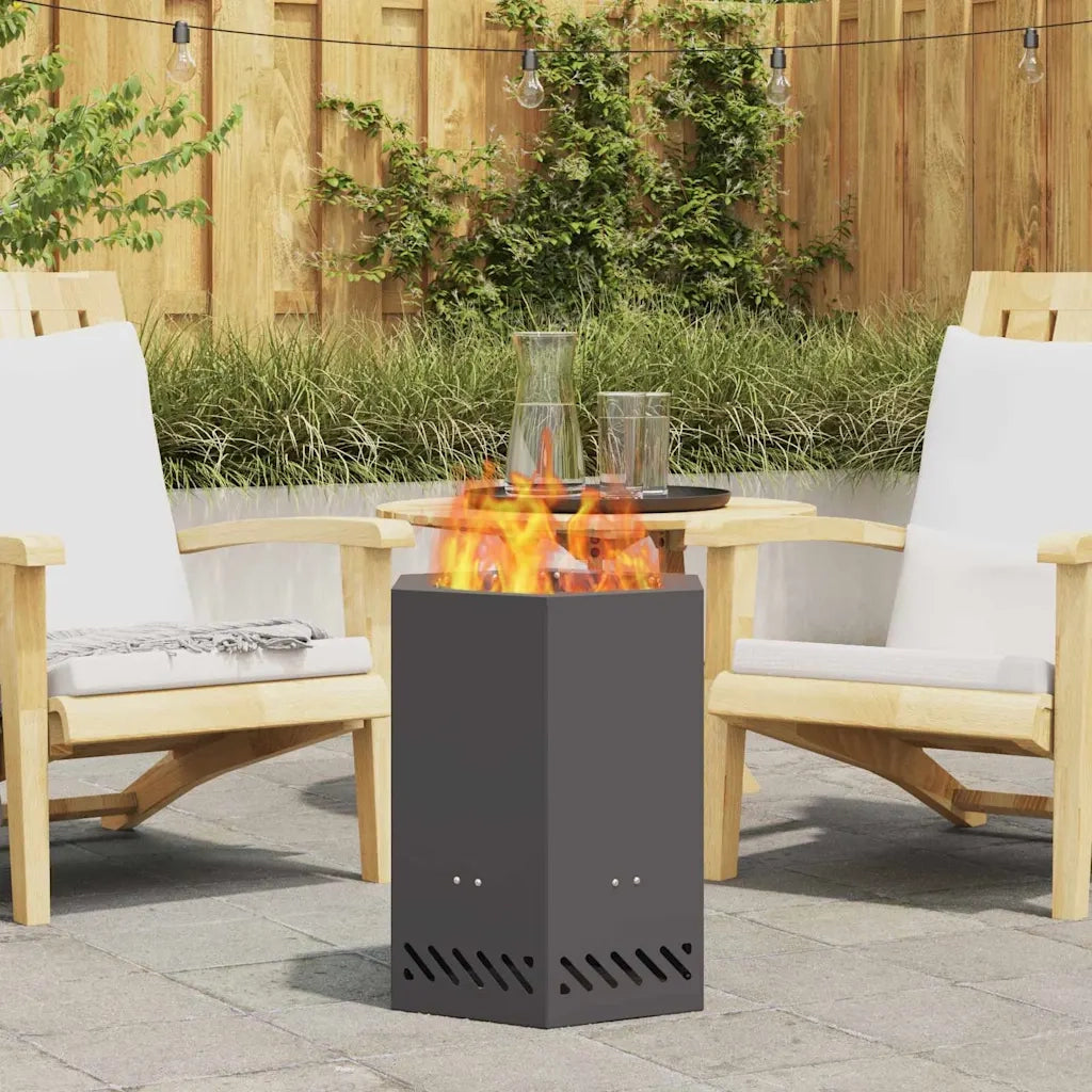 Focolare Senza Fumi Nero 38 x 38 x 51 cm Acciaio 858984