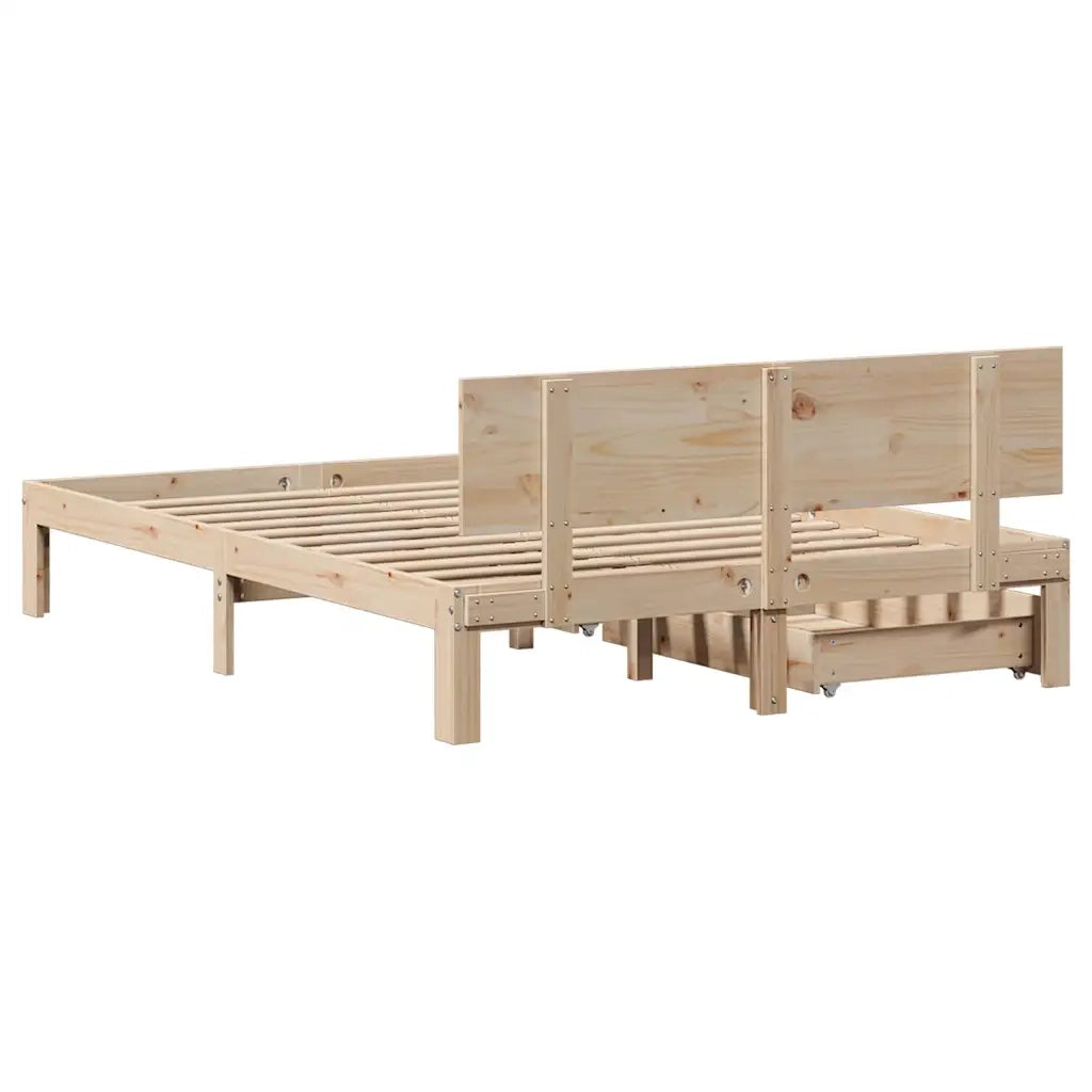 Giroletto con Cassetti 120x190 cm in Legno Massello di Pino 3301972