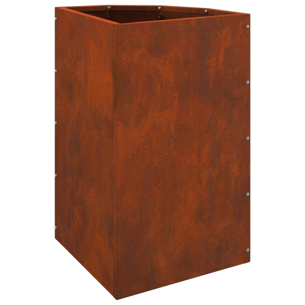 Vaso d'angolo Ruggine 30 x 30 x 50 cm acciaio corten 883681