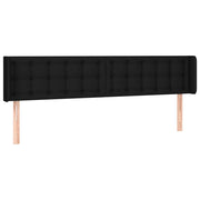 Testiera | Testata ad Orecchio Nera 203x16x78/88 cm in Tessuto