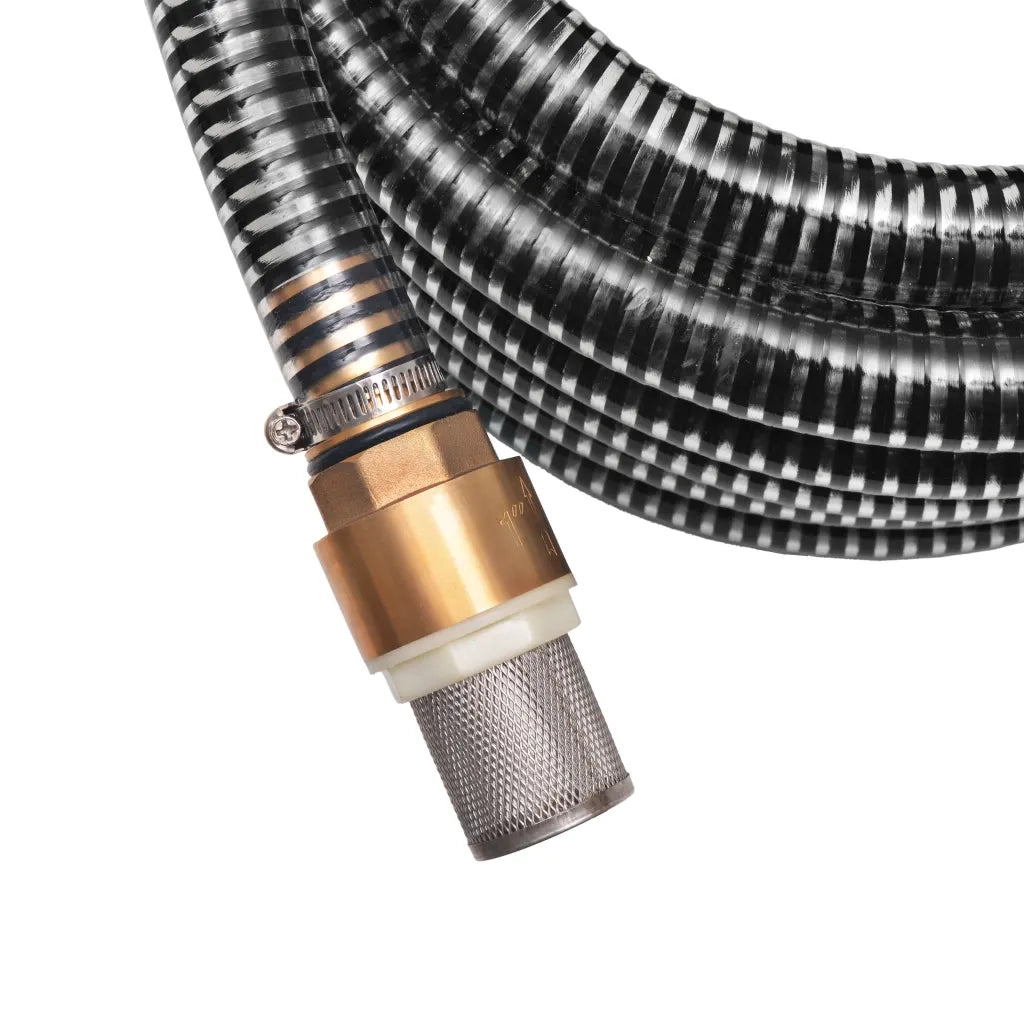 Tubo di Aspirazione con Connettori in Ottone 10 m 25 mm Nero 142891