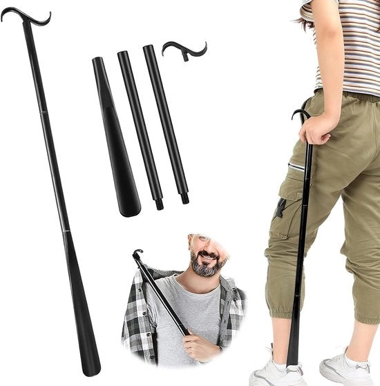Scoiabottine per uomo, donna e bambino - Lunghezza extra 90 cm - Aiuto per indossare 3 in 1 - Rimuove calze