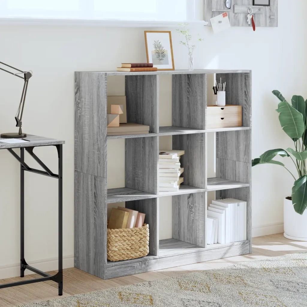 Libreria-Scaffale per Libri-Mobile di Stoccaggio Grigio Sonoma 102x32x108 cm in Legno Multistrato