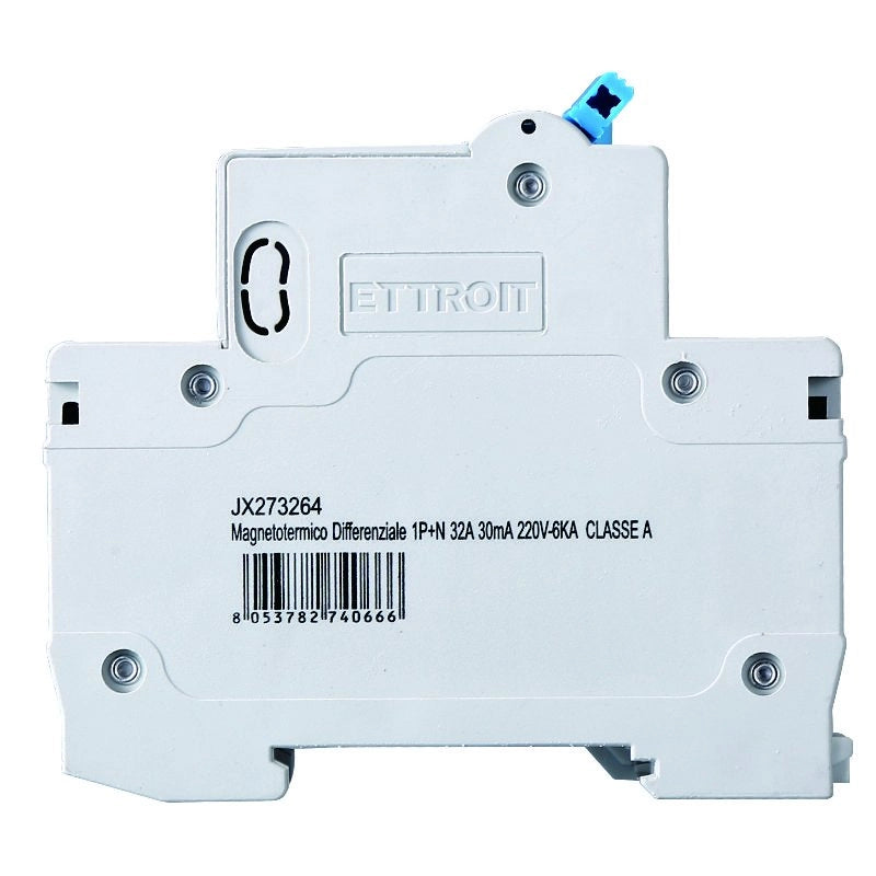 Interruttore Magnetotermico Differenziale Tipo A 1P+N 32A 6KA 30mA 220V Occupa 2 Moduli DIN