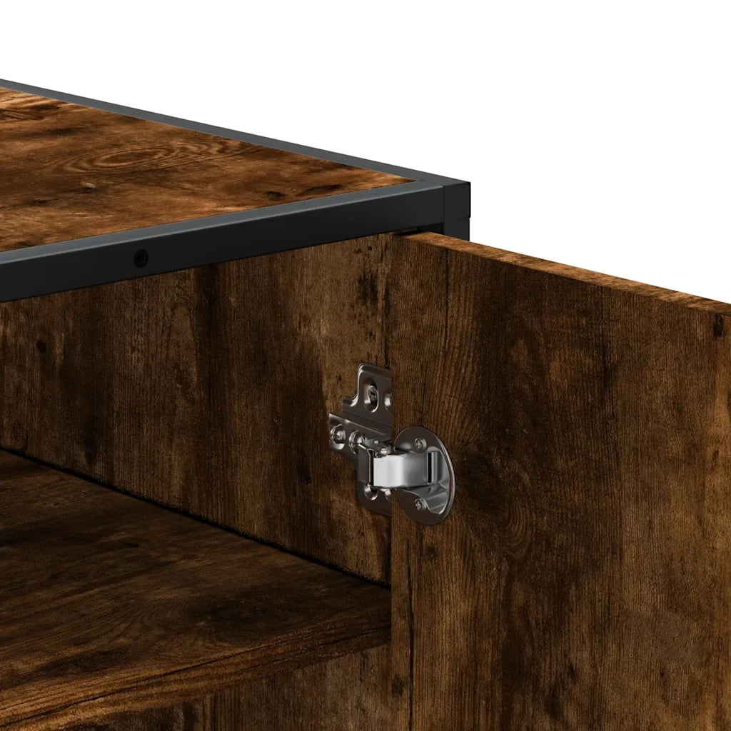 Scarpiera | Mobile per scarpe Rovere Fumo 75x38x97,5 cm Legno Multistrato Metallo