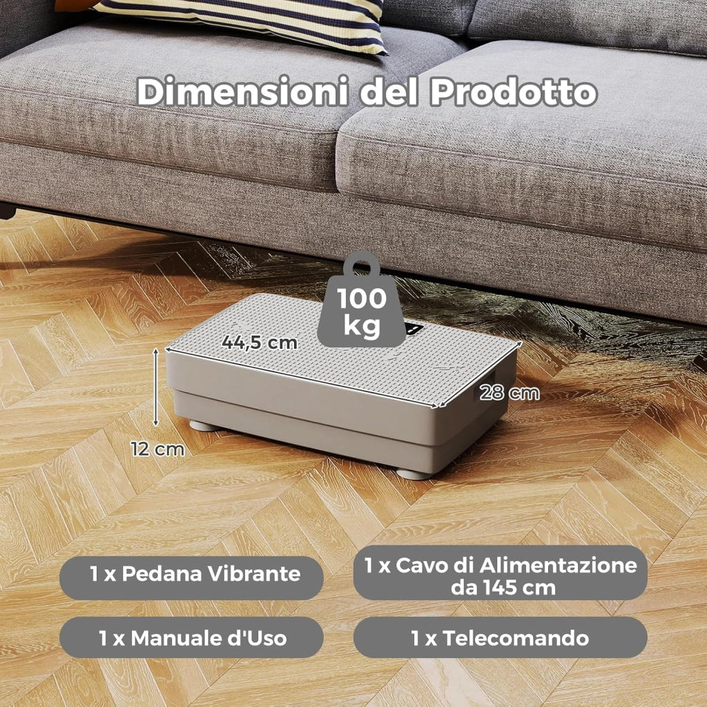 Pedana Vibrante Dimagrante, Piastra Vibrante con 10 Velocità Regolabili e Timer, Automatico e Controllo Remoto, Vibration Plate Potente per Allenamento di Muscoli e Corpo, Fitness a Casa