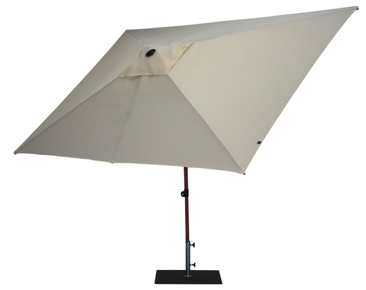Ombrellone da Giardino 3x2 m Palo Ø38 mm in Alluminio Effetto Legno Tessuto Poliestere Trend Wood Ecru