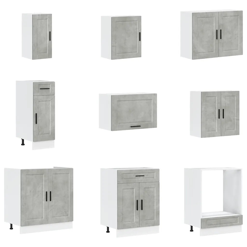 Set Mobili da Cucina 14 pz Porto Grigio Cemento in Truciolato