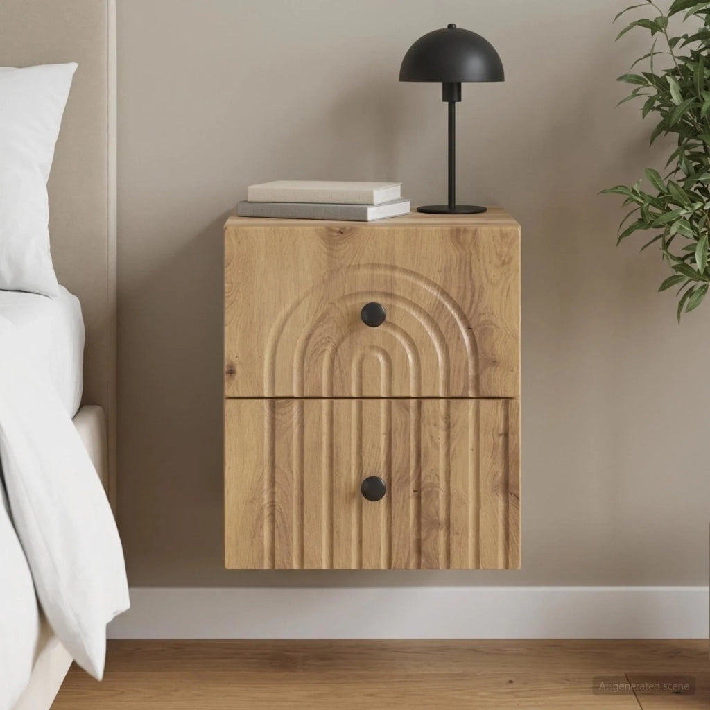 Mobiletto da notte a muro Rovere Artigianale 33 x 34,5 x 40 cm 898143