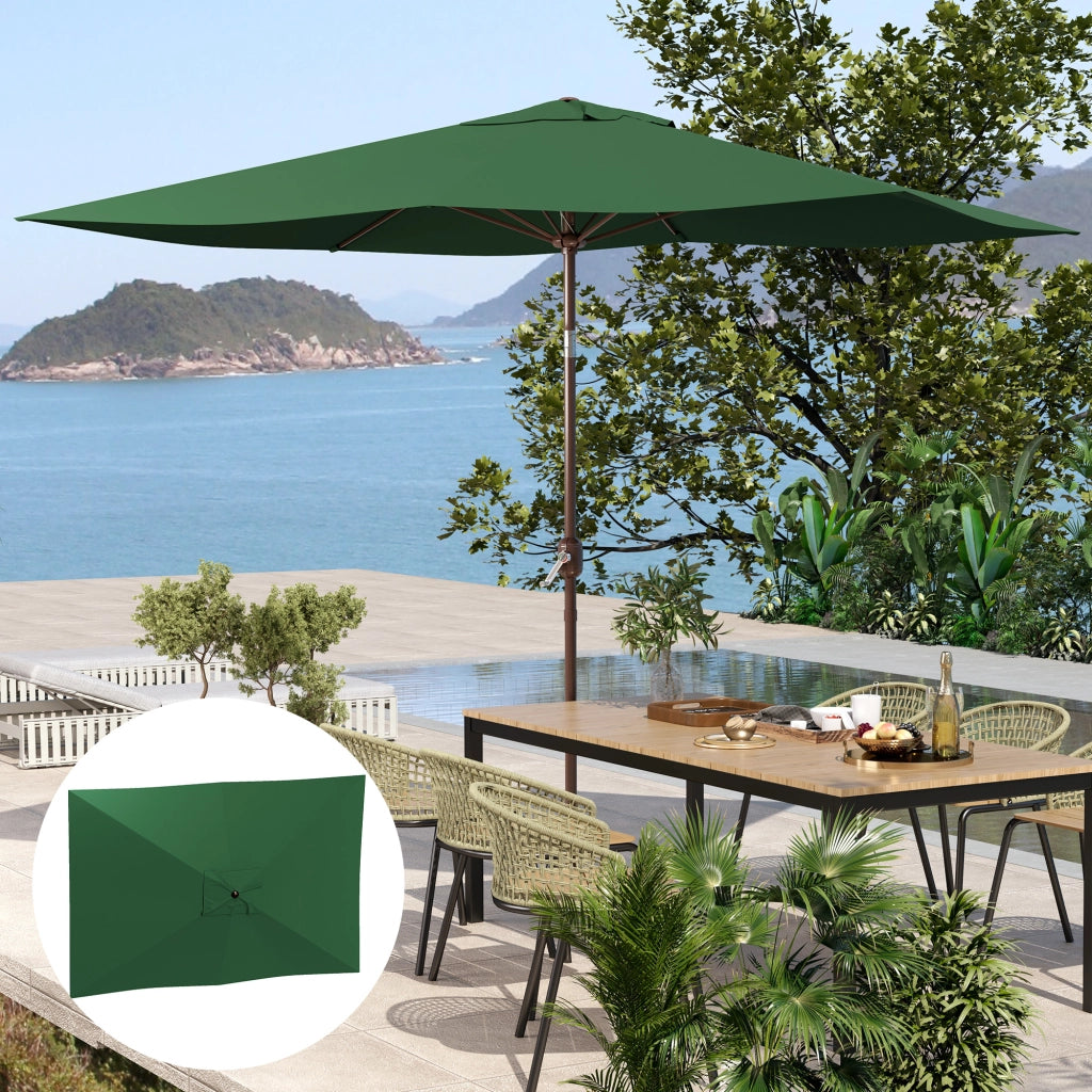 Telo per Ombrellone Rettangolare 3x2 m ¨C Zephmum ¨C Poliestere Verde