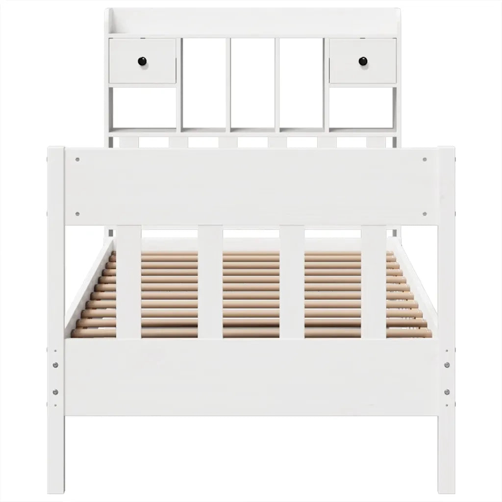 Giroletto senza Materasso Bianco 75x190 Legno Massello di Pino 3323285