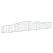 Cesto gabbione recinzione a gabbia muro di contenimento ad arco 400 x 30 x 40/60 cm ferro zincato argento 02_0040078