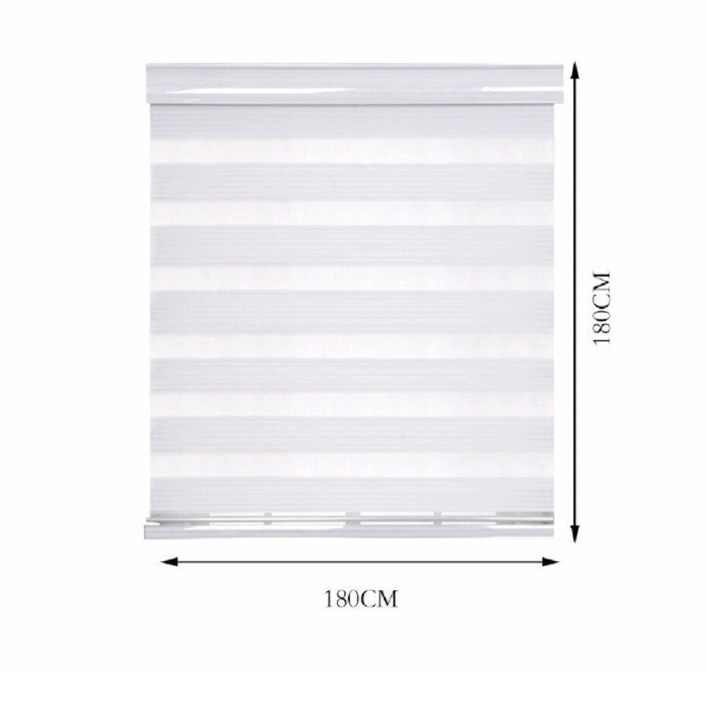 Trade Shop - Tenda A Rullo Doppio Oscurante Interni Senza Foratura Avvolgibile Finestre Porte - Bianco   -180x180cm   -