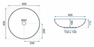 Lavabo Da Appoggio Rea Arte Dark Grey