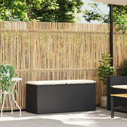 Panchina da Giardino | Panca da Giardino con Cuscino Nera 110x40x44 cm in Polyrattan