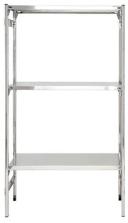 Scaffalatura lineare in acciaio inox con ripiani regolabili cm. 80x40x150h