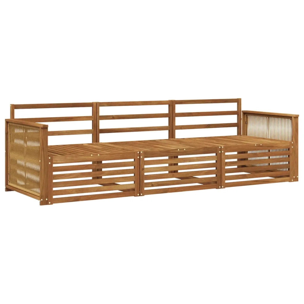 Set di divani da esterno 3 pz Naturale Legno di Acacia Massello 3382967
