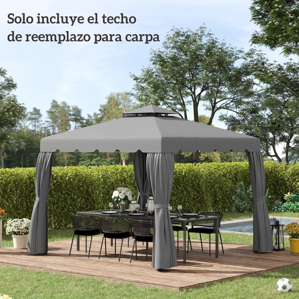 Copertura per gazebo 3x3 m ¨C zephmum ¨C grigio chiaro