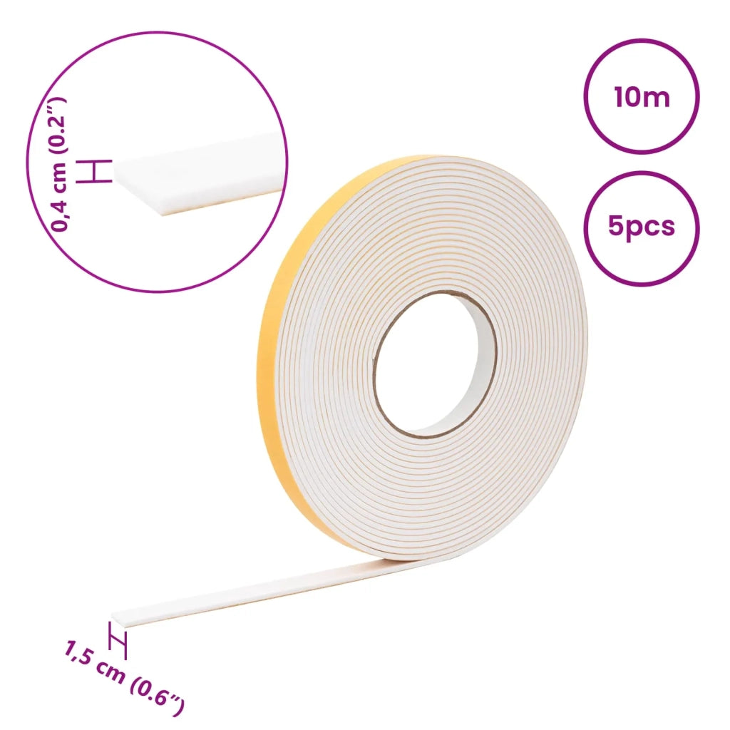 Nastro adesivo in schiuma 5 pcs Bianco 15mm x 10m Schiuma CR 42024123