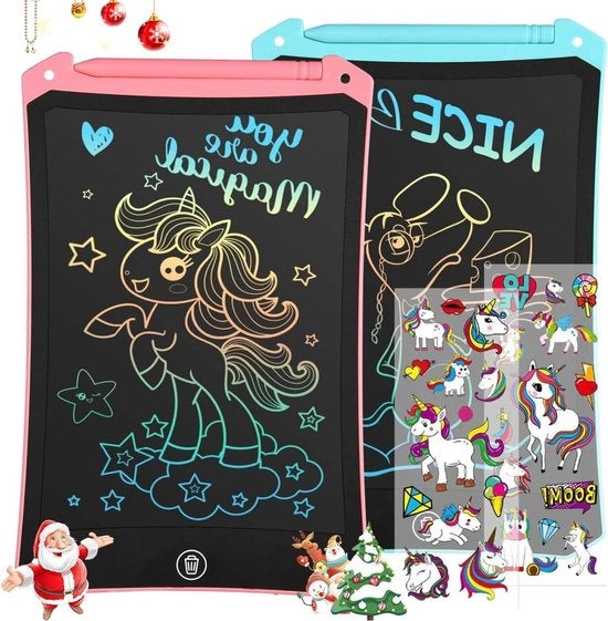 Due tabelle LCD per bambini - tavola di disegno colorata - pittura magnetica - giocattolo educativo - per bambini - ragazzi - ragazze - bambini piccoli - neonati - regali per compleanno - Halloween
