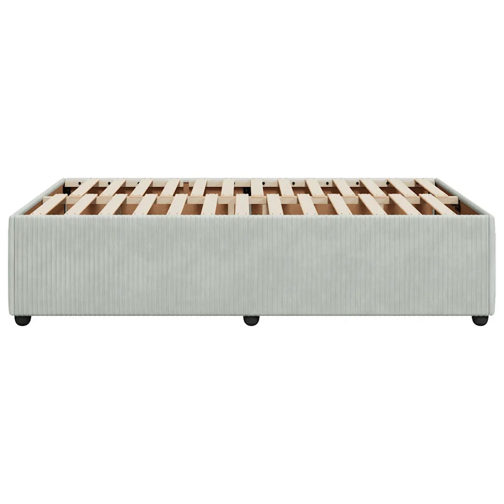 Letto matrimoniale | Letto per adulti | Giroletto senza Materasso Grigio Chiaro 120x190 cm Velluto