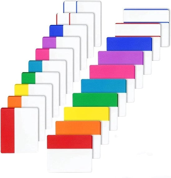 400 fogli di appunto trasparenti adesivi - Impermeabili - Accessori per libri per scuola e ufficio (20 set, 10 colori)