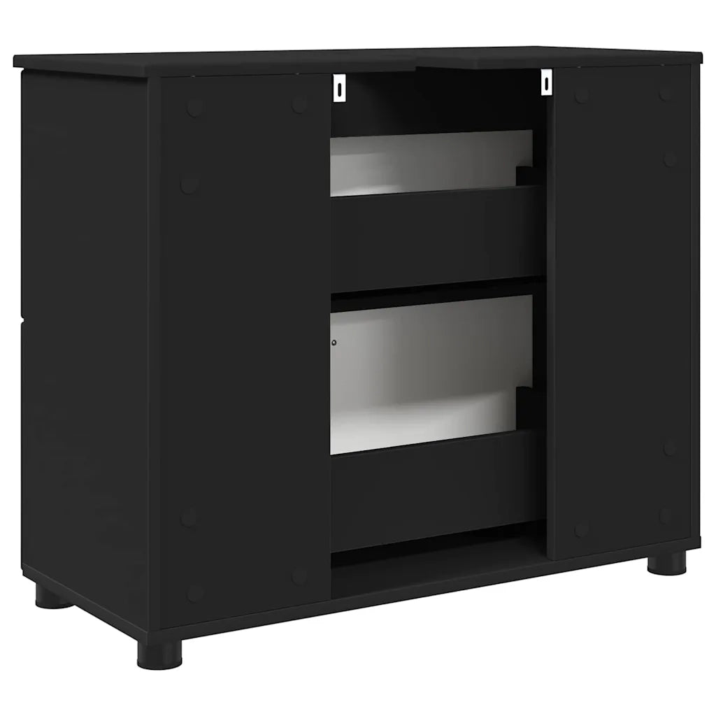 Mobile da Bagno con cassetto con porta Nero 76,5 x 35 x 64 cm 883295