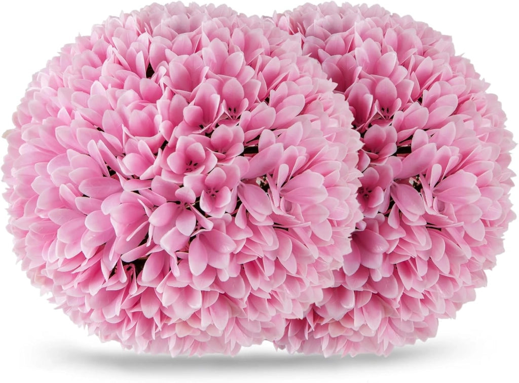Set di 2 Piante Finte Sfera di Bosso 28 cm per Vaso, Palla di Topiarie Sintetica in PE da Giardino, Piante Artificiali Decorative Arredamento da Interno ed Esterno (Rosa)