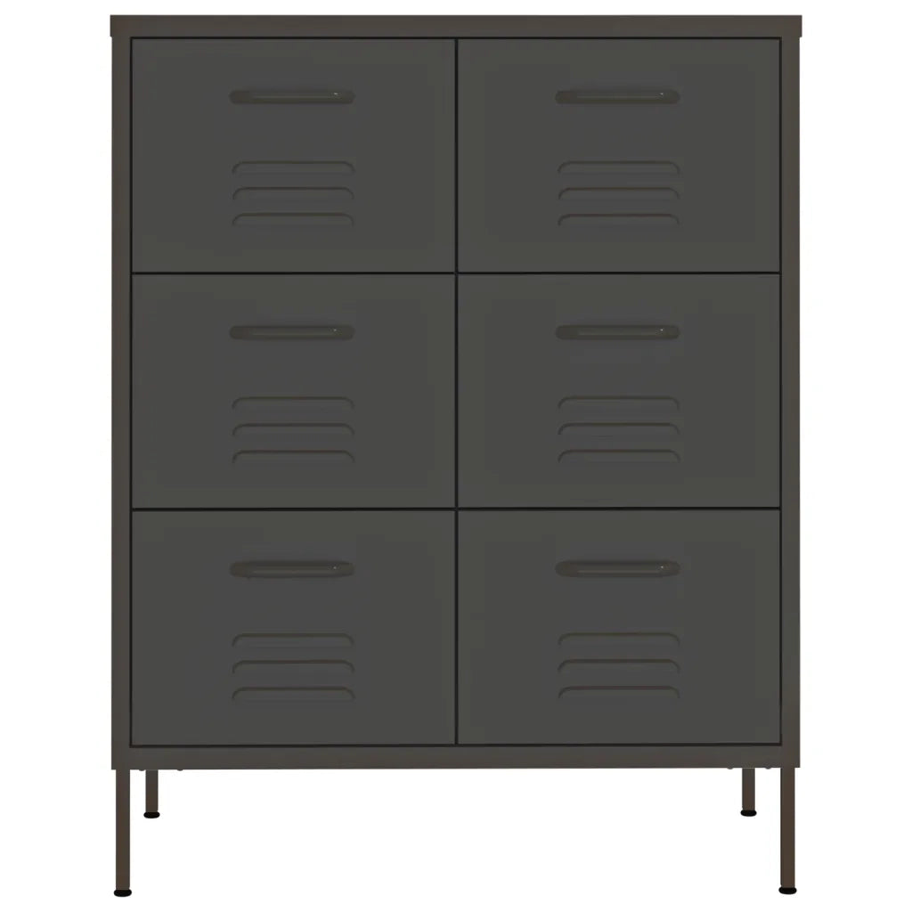 Cassettiera Antracite 80x35x101,5 cm in Acciaio cod mxl 49417