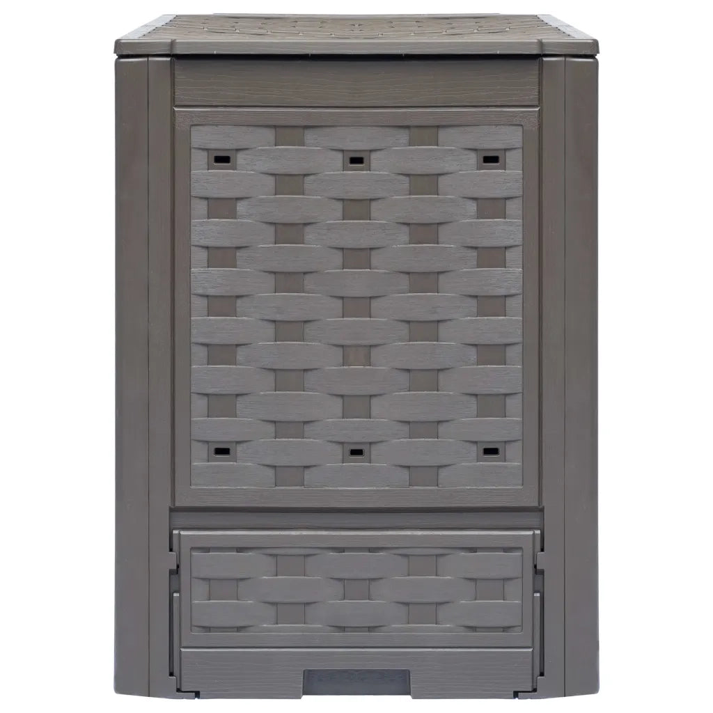 Compostiera Giardino Marrone 60x60x83 cm 300 L Rattan Plastica cod mxl 49414